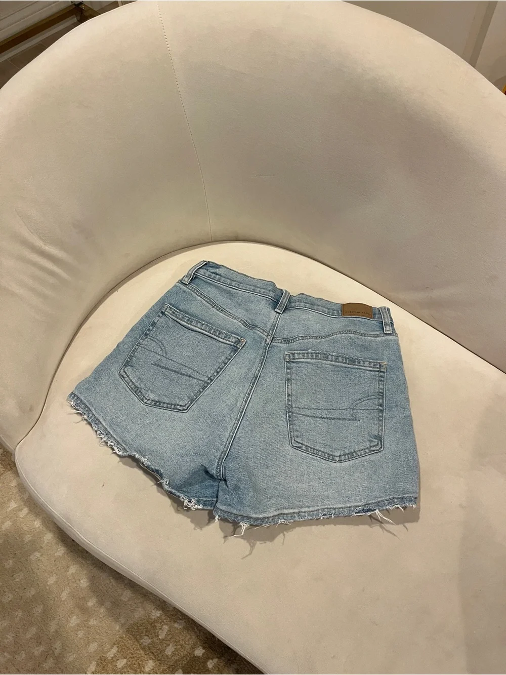 American Eagle Outfitters Light Blue Distressed High waisted Denim Shorts